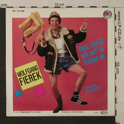 Fierek,Wolfgang: Resi,i hol di mit mei'm Traktor ab, Blow Up (INT 110.588), D, 1986 Typ: 7" Best.-Nr.: T1998 Preis: 2,50 Euro