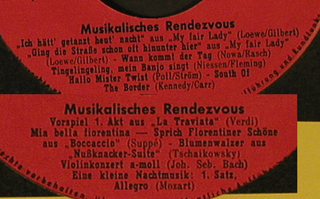 V.A.Musikalisches Rendezvous: Bertelsmann-Werbeplatte, FLC, Bertelsman(99 60 39), D,  - 7inch - T2420 - 2,50 Euro