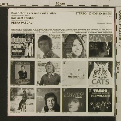 Pascal,Petra: Drei Schritte vor und zwei zurück, Columbia(C 006-30 361), D,VG+/vg+, 1972 - 7inch - T2894 - 2,00 Euro