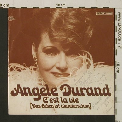 Durand,Angèle: C'est la vie / C'est si bon,Autogr., Emidisc/mfp(006 EMD 31 808), D, woc, 1976 - 7inch - T2946 - 12,50 Euro