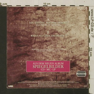 Fischer,Veronika: Ein Gefühl wie das Leben, WEA (248 081-7), D,stoc, 1988 Typ: 7" Best.-Nr.: T3063 Preis: 3,00 Euro
