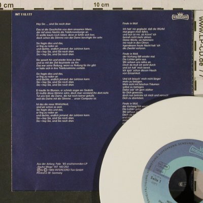 Petry,Wolfgang: Hey Sie, sind Sie noch dran, Intercord(INT 110.177), D,wh.Vinyl, 1984 - 7inch - T3109 - 2,50 Euro