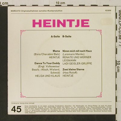 V.A.Heintje: Mama/Dance To Your Daddy + 2, Marcato(42 569), D,  - EP - T3244 - 3,00 Euro