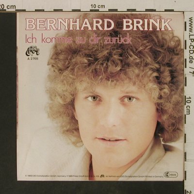 Brink,Bernhard: Ich komme zu dir zurück, Aladin(A 2765), D, 1982 - 7inch - T3296 - 2,00 Euro