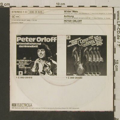 Orloff,Peter: Wilder Wein / Achtung, m-/vg+, Aladin(006-31 826), D, 1976 - 7inch - T3300 - 2,00 Euro