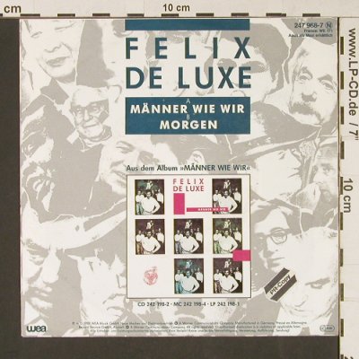 Felix De Luxe: Männer Wie Wir/Morgen, WEA(247 968-7), D, 1987 - 7inch - T345 - 1,00 Euro