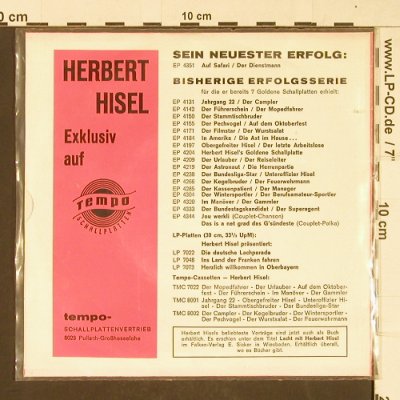 Hisel,Herbert: Auf dem Oktoberfest, Tempo (EP 4155), D Typ: EP Best.-Nr.: T350 Preis: 3,00 Euro