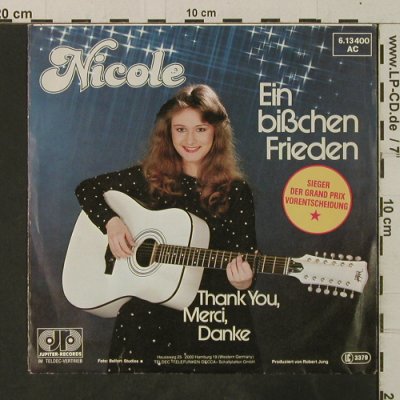 Nicole: Ein bisschen Frieden/ThankYou,Merci, Jupiter(6.13400 AC), D,  - 7inch - T3695 - 2,00 Euro