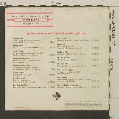 Peggy Brown: Zähle jede Stunde/Denn sie fahren.., Telefunken,Only Cover(U 55 287), D,vg+,  - Cover - T3977 - 3,00 Euro