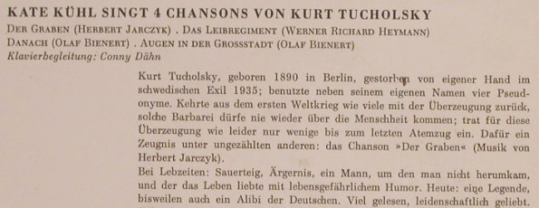Kühl,Kate: Na, un 'denn?, D.Gr. Kleinkunst (EPLS 34 017), D, 1963 Typ: EP Best.-Nr.: T4407 Preis: 5,00 Euro