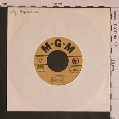 Francis,Connie: My Happiness/You Always hurt...LC, MGM (M 21100), D Typ: 7" Best.-Nr.: T4423 Preis: 3,00 Euro
