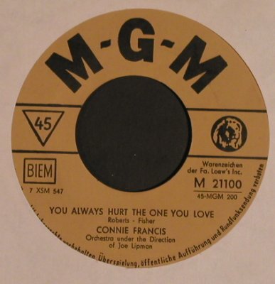 Francis,Connie: My Happiness/You Always hurt...LC, MGM(M 21100), D,  - 7inch - T4423 - 3,00 Euro