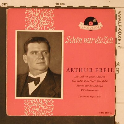 Preil,Arthur: Schön war die Zeit, m-/VG+, Polydor(21 112 EPH), D, 1959 - EP - T4462 - 4,00 Euro