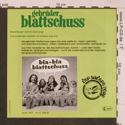 Gebrüder Blattschuss: Kreuzberger Nächte/Gräuschhitparade, Hansa (15777 AT), D, 1978 Typ: 7" Best.-Nr.: T4532 Preis: 2,00 Euro