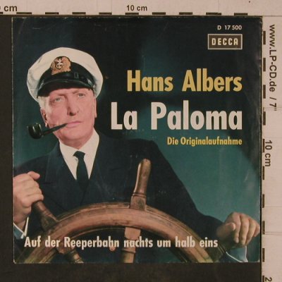 Albers,Hans: La Paloma, Decca (D 17 500), D Typ: 7" Best.-Nr.: T4679 Preis: 3,00 Euro
