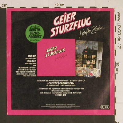 Geier Sturzflug: Besuchen Sie Europa / Walkmanfan, Ariola (105 600-100), D, 1983 Typ: 7" Best.-Nr.: T500 Preis: 3,00 Euro