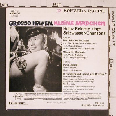 Reincke,Heinz: Grosse Häfen,kleine Mdchen, Telefunken(STSF 13033), D, m-/vg+,  - EP - T5089 - 4,00 Euro