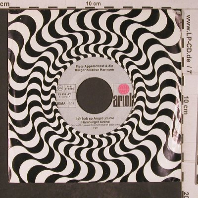 Fiete Appelschnut&Bürgerini.Harmsen: Ich hab so Angst u.d.HamburgerSzene, Ariola m-/NoCover (13 918 AT), D, LC, 1975 Typ: 7" Best.-Nr.: T5168 Preis: 2,50 Euro