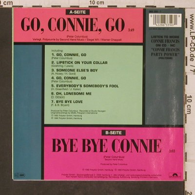 Francis,Connie: Go, Connie, Go / Bye Bye Connie, Polydor (863 350-7), D, 1992 Typ: 7" Best.-Nr.: T5577 Preis: 4,00 Euro