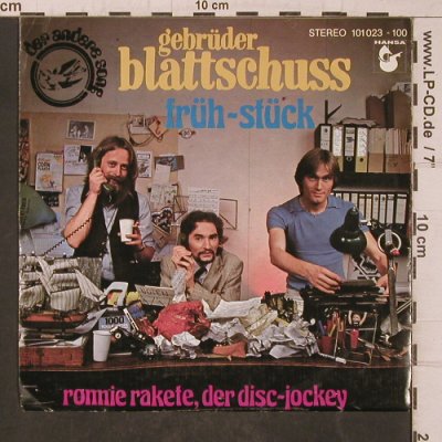Gebrüder Blattschuss: Früh-Stück / Ronnie Rakete.,m-/vg+, Hansa (101 023-100), D,toc, 1979 Typ: 7" Best.-Nr.: T5613 Preis: 3,00 Euro