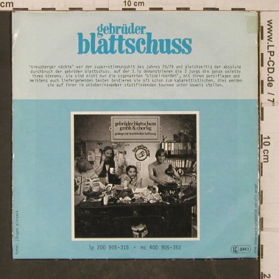 Gebrüder Blattschuss: Früh-Stück / Ronnie Rakete.,m-/vg+, Hansa (101 023-100), D,toc, 1979 Typ: 7" Best.-Nr.: T5613 Preis: 3,00 Euro