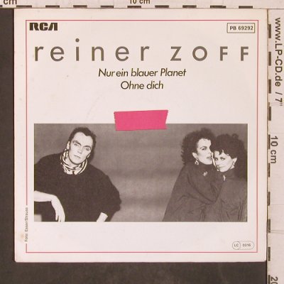 Zoff,Reiner: Nnur ein blauer Planet / Ohne dich, RCA(PB 69292), D,m-/vg-, 1985 - 7inch - T5642 - 2,50 Euro