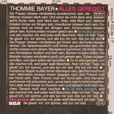 Bayer,Thommie: Alles Geregelt/Dieser Stein, RCA(PB 69217), D, 1984 - 7inch - T5647 - 3,00 Euro