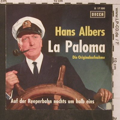 Albers,Hans: La Paloma - Nur Hülle, Decca (D 17 500), D Typ: COVER Best.-Nr.: T5717 Preis: 2,50 Euro