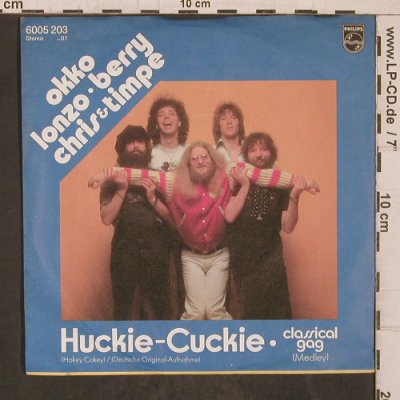 Okko, Lonzo, Berry, Chris & Timpe: Huckie-Cuckie, m-/vg+, Philips(6005 203), D, 1982 - 7inch - T5734 - 4,00 Euro
