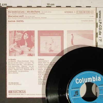 Distel,Sacha: Sie bleibt bei uns~die Alte Dame, Columbia (C 006-96 038), D, 1974 Typ: 7" Best.-Nr.: T783 Preis: 2,50 Euro