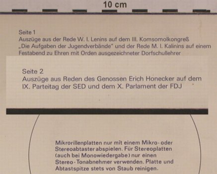 FDJ - Auszüge aus Reden: Zur kommunistischen Erziehung, Litera (5 60 118), DDR Typ: 7" Best.-Nr.: S8123 Preis: 4,00 Euro