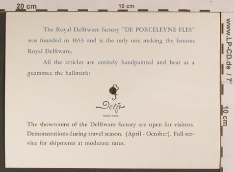 Royal Delftware factory: De Porceleyene Fles, Tonpostkarte,  Typ: Flexi Best.-Nr.: S8175 Preis: 3,00 Euro