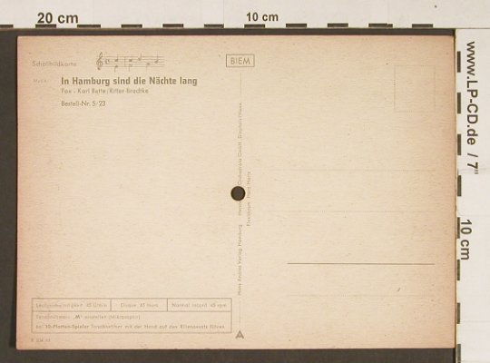 Tönende Ansichtskarte: Hamburg -Tor zur Welt, FLEXI 45rpm, Hans Andres Verlag(5/23 / R 804 M), D, vg+,  - 7inch - S8877 - 4,00 Euro