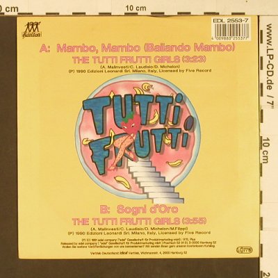 Tutti Frutti Girls: Mambo, Mambo(Bailando Mambo), Edelton (EDL 2553-7), D, 1991 Typ: 7" Best.-Nr.: S9028 Preis: 3,00 Euro