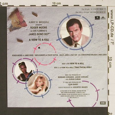 A View to a Kill - Duran Duran: James Bond Theme 85, Parlophone (20 0630 7), D, 1985 Typ: 7" Best.-Nr.: S9224 Preis: 3,00 Euro