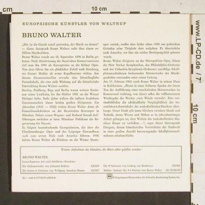 Walter,Bruno: Europäische Künstler von Weltruf, CBS (EP 8606), D Typ: EP Best.-Nr.: S9708 Preis: 3,00 Euro
