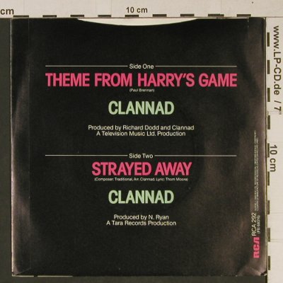 Harry's Game: Theme played by Clannad, RCA (RCA 292), UK, 1982 Typ: 7" Best.-Nr.: T1023 Preis: 2,00 Euro