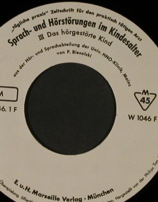 Sprach und Hörstörungen im: Kindesalter. 1. Das stotternde Kind, Marseille Verlag (W 134 F), D, Mono Typ: 7"*3 Best.-Nr.: T1115 Preis: 5,00 Euro