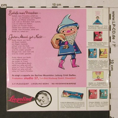 Schlafe mein,Prinzchen: Guten Abend, gut Nacht.., Liegelind (sh 0250), D Typ: 7" Best.-Nr.: T1156 Preis: 3,00 Euro
