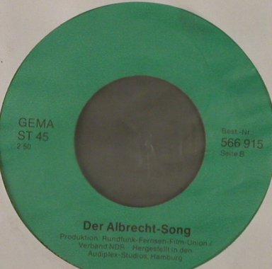 Rundfunk-Fernseh-Film-Union/VerbNDR: Fast so groß wie Gorleben,m/NoCover, Albrecht Song (566 915), AudiplexHH Typ: 7" Best.-Nr.: T1859 Preis: 7,50 Euro