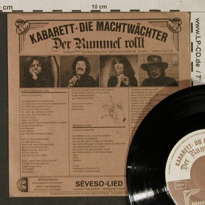 Kabarett-Die Machtwächter: Hängebusen-Lied/Seveso-Lied, Der Rummel rollt (ST M 0100), D, 1977 Typ: 7" Best.-Nr.: T1873 Preis: 10,00 Euro