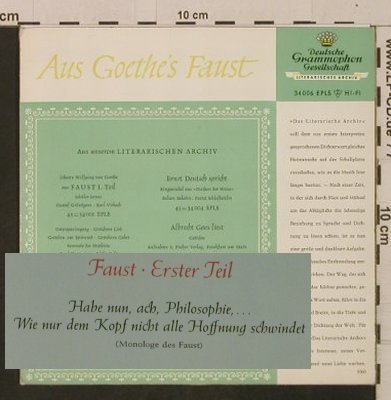 Faust: Erster Teil ,Auszüge-Paul Hartmann, D.Gr. (34006 EPLS), D, 1960 Typ: EP Best.-Nr.: T2544 Preis: 4,00 Euro