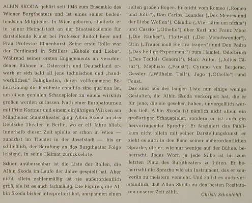 Goethe - Albin Skoda: Der Zauberlehrling,Erlkönig..., Decca (DSF 13 506), D Typ: EP Best.-Nr.: T2599 Preis: 3,00 Euro