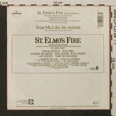 St. Elmo's Fire (Man In Motion): by John Parr, Mercury (884 003-7), D, 1985 Typ: 7" Best.-Nr.: T2761 Preis: 1,50 Euro
