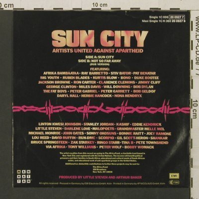 Sun City Artists Un. Against Aparth: Sun City / Not So Far Away, Manhattan(20 0927 7), D, 1985 - 7inch - T2786 - 2,00 Euro