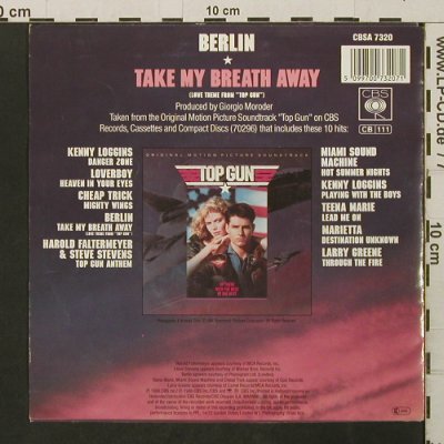 Berlin: Take my Breath Away (from Top Gun), CBS (A 7320), NL, 1986 Typ: 7" Best.-Nr.: T2788 Preis: 2,00 Euro