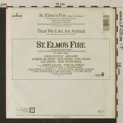 St.Elmos Fire: Soundtrack by John Parr, Mercury (884 003-7), D, 1984 Typ: 7" Best.-Nr.: T3442 Preis: 2,00 Euro