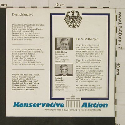 Das Lied der Deutschen: Die Geschichte,Gerhard Löwenthal, Konservative Aktion (A-8141), D, 1983 Typ: 7" Best.-Nr.: T3854 Preis: 3,00 Euro