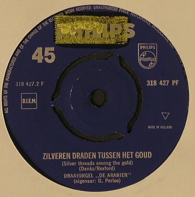 Draaiorgel - DeArabier: Aan de Amsterdamse Grachten,stol, Philips,NoCover (318 427 PF), NL,vg+/-- Typ: 7" Best.-Nr.: T4032 Preis: 3,00 Euro
