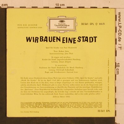 Hindemith,Paul: Wir bauen eine Stadt, Foc, m-/vg+, D.Gr. (30 361 EPL), D Typ: 7" Best.-Nr.: T4364 Preis: 4,00 Euro